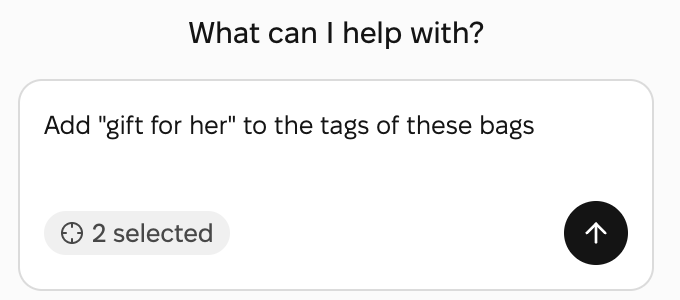 Tusella's assistant with the request: Add gift for her to the tags of these bags, two listings selected